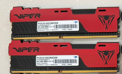 16GB Patriot Viper Elite DDR4-2666Mhz CL16 1.2V RAM Kit (2x8GB) PVE2416G266C6K
