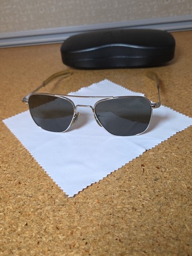 VINTAGE COMMAND USA 52-20 SHINY CHROME AVIATOR PILOT SUNGLASSES