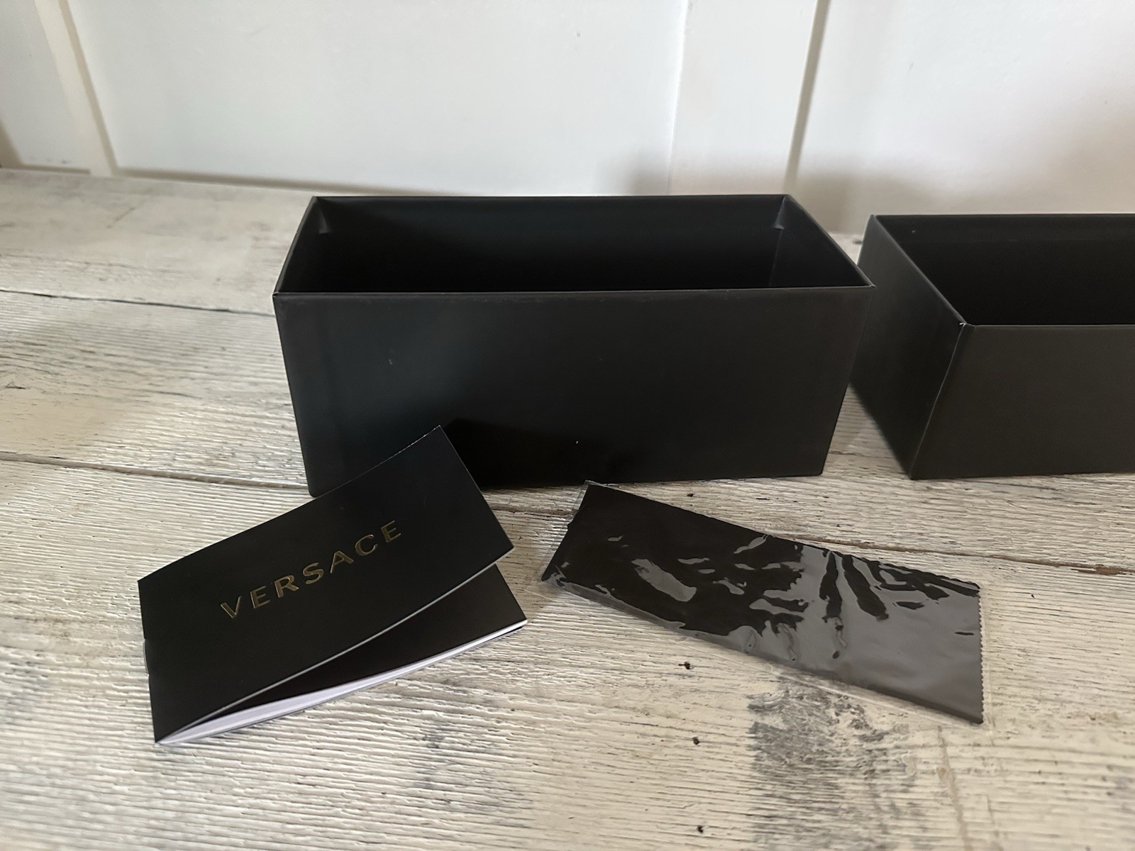 Empty Versace Sunglass Box Includes Wiping Cloth And Pamphlet. New BOX ONLY thumbnail 4