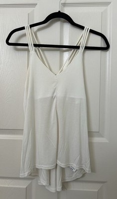 Anthropologie Everleigh Tri-Stap Tank Super Soft V Neck Top White XS
