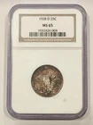 1928-D Standing Liberty Quarter NGC MS65 Old Holder Toned GEM BU