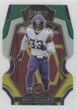 2022 Select Premier Level Green & Yellow Prizm Die-Cut Brian Asamoah II 13gd