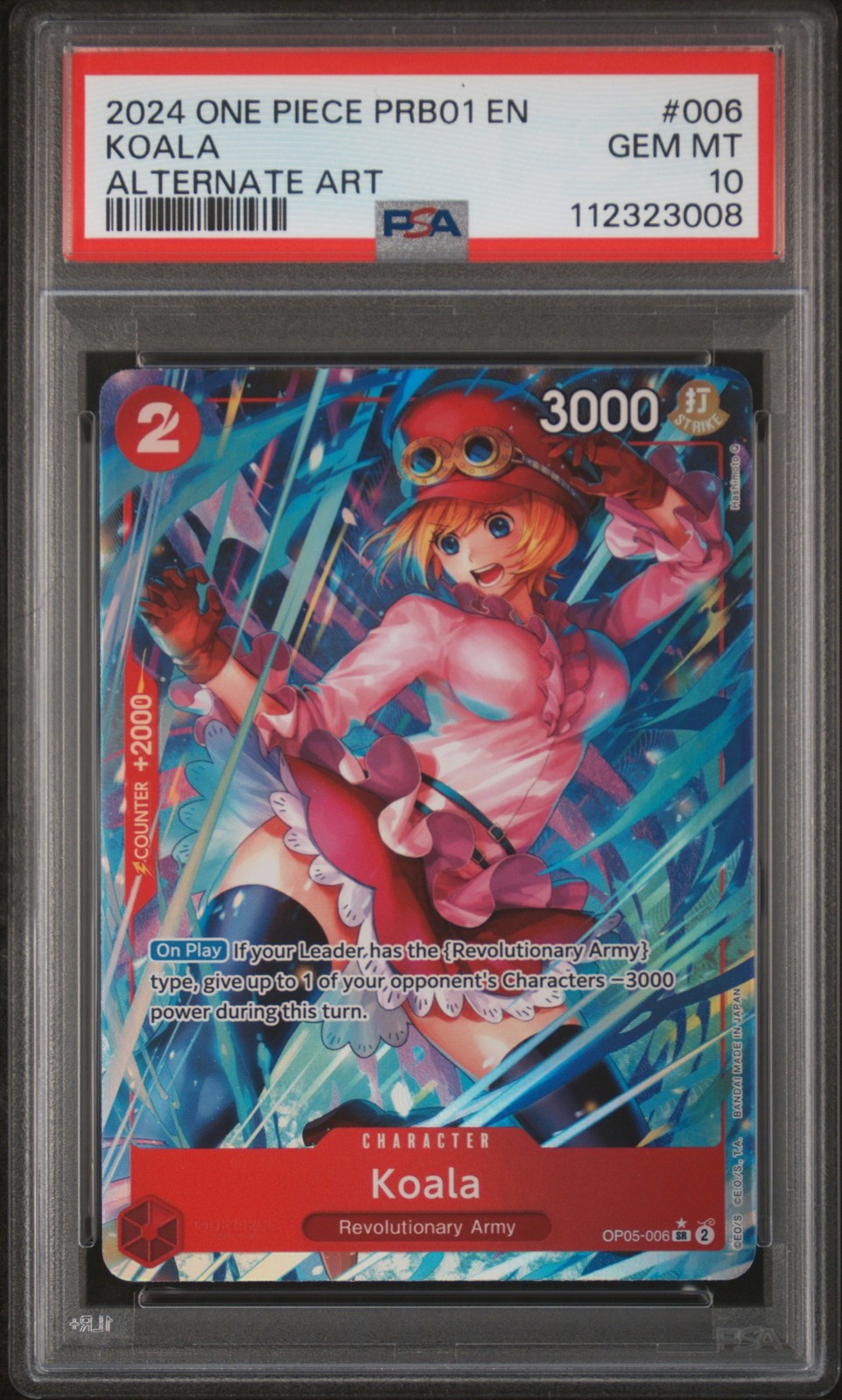 2024 ONE PIECE PRB01 ALTERNATE ART #006 KOALA PSA 10