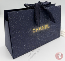 CHANEL Origami Signature DARK BLUE GIFT BOX w/ Ribbon Tissue 8.75" x 5.5" x 3"
