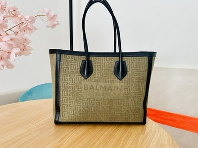 Balmain B-Army Shopper Tote Bag Tasche Khaki Logo Shopper