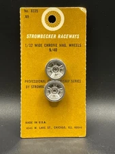 Strombecker 8335 Chrome 5 Spoke Mags Threaded 5-40  Vintage Slot Car NOS