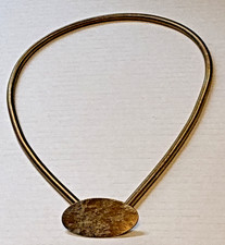 Women's Gold Metal Coil Stretch Belt VTG 70  s-80  s Hook Buckle Disco 24-33 Inch