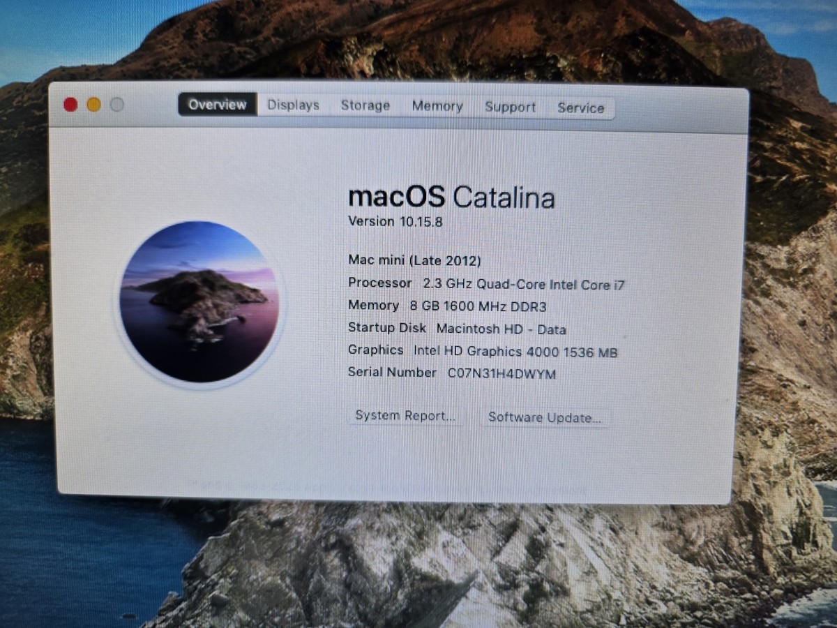 Mac Mini (Late 2012) 2.3GHz Quad Core Intel i7 16GB RAM 1 TB