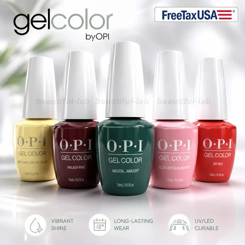 OPI GelColor 15ml/0.5 fl oz Gel Nail Polish Soak-Off Base Top Coat Choose Color