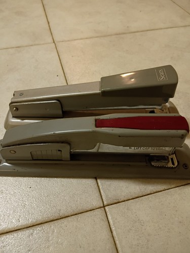 Vintage Industrial Desktop Stapler Lot (Set of 2) – Swingline 400 & Sears MCM...