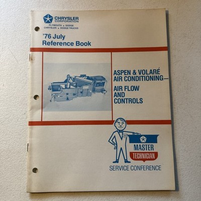 Chrysler Dodge 1976 Aspen & Volaré Air Conditioning Air Flow  Reference Book