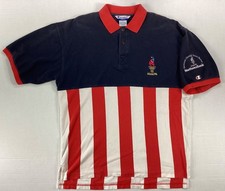 Vintage Atlanta 1996 Olympics Polo Shirt Champion Large American Flag