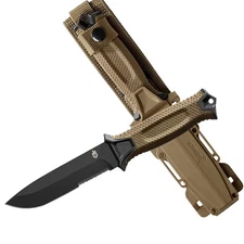 Gerber StrongArm Fixed Blade Knife Serrated Edge Coyote Brown Hunting & Survival
