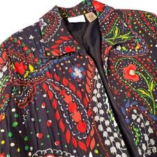 Alfred Dunner Boho Jacket Womens 14 Floral Paisley Print Open Front 3/4 Sleeve