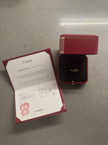 CARTIER 18K GOLD JUSTE UN CLOU SMALL MODEL RING SIZE 56