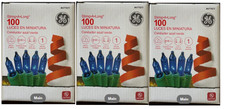 3 Boxes GE 100 String A Long Mini 100 Blue Lights Green Wire Christmas Holiday
