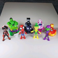 Marvel Spidey  His Amazing Friends Lot of 8 Action Figures Cars 4" 2021 Hasbro