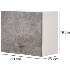 Mobile Pensile VidaXL Grigio Cemento 20x29,5x60 Cm, In Truciolato - Per Cucina, Con Ripiano, Montaggio A Parete, Carico 90 Kg