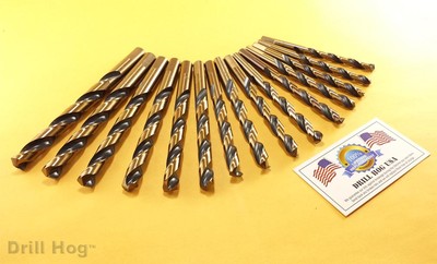Drill Hog USA 15 Pc Drill Bit Set 9/32'' - 1/2'' Molybdenum M7 Lifetime Warranty