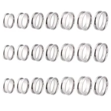 UNICRAFTALE 21pcs 7 Size Blank Ring Stainless Steel Finger Ring Grooved Core ...