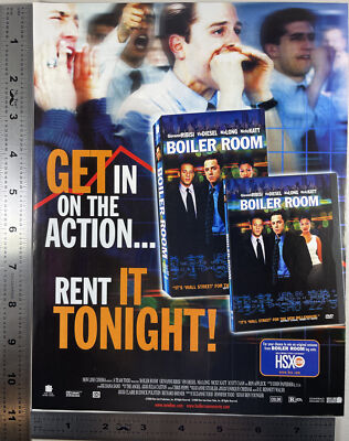 2000 Boiler Room Ad Movie Poster Vin Diesel Wall Street Stock Ben Affleck Print