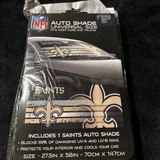 Team Promark NFL New Orleans Saints Car Truck Folding Sunshade 27.5in x58in NEW