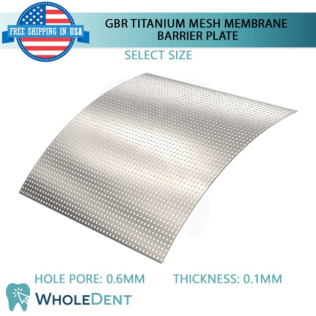 GBR Titanium Mesh Membrane Plate Bone Regeneration Tack Barrier, Dental