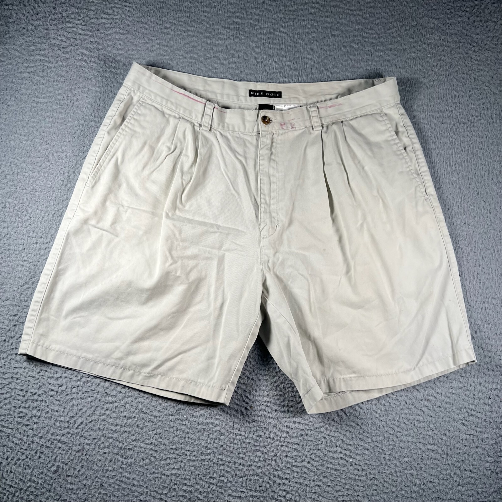 OFF WHITE X NIKE Pantaloncini da golf Nike da uomo 38x8 avorio pieghe bermuda casual tasche golf