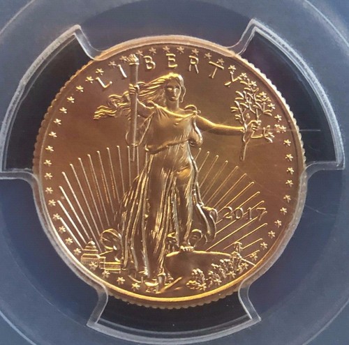 2017 $10 American Gold Eagle 1/4 ozt PCGS MS70 St. Gaudens Label, Low Population - Picture 3 of 5