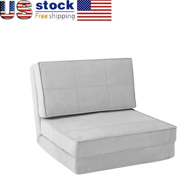 Ultra Soft Suede 3 Position Convertible Lounge Flip Chair Foldable Living Room