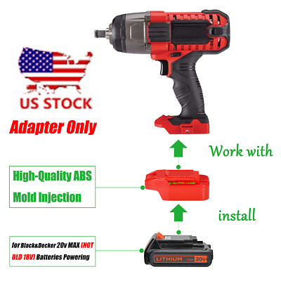 Adapter fits Black&Decker 20v MAX Li-Ion Battery To for Bauer 20v Crodless Tools