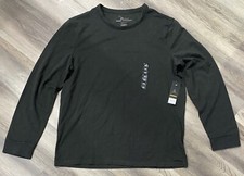 MARC ANTHONY Men's Black Slim-Fit French Terry Crewneck Long-Sleeve Shirt SZ XXL