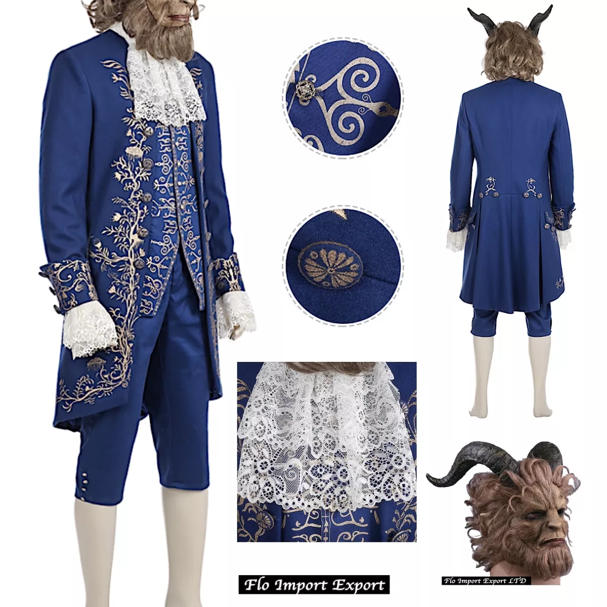 Bella e La Bestia Vestito Costume Carnevale Uomo Beauty and the Beast  BEAST10