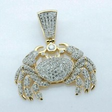 3Ct Lab Created Diamond Crab Cancer Zodiac Sign Pendant 14k Yellow Gold Plated