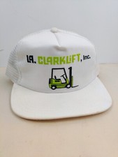 Vintage USA MADE Puffy print Clark Lift Inc California Trucker Hat Snapback Cap