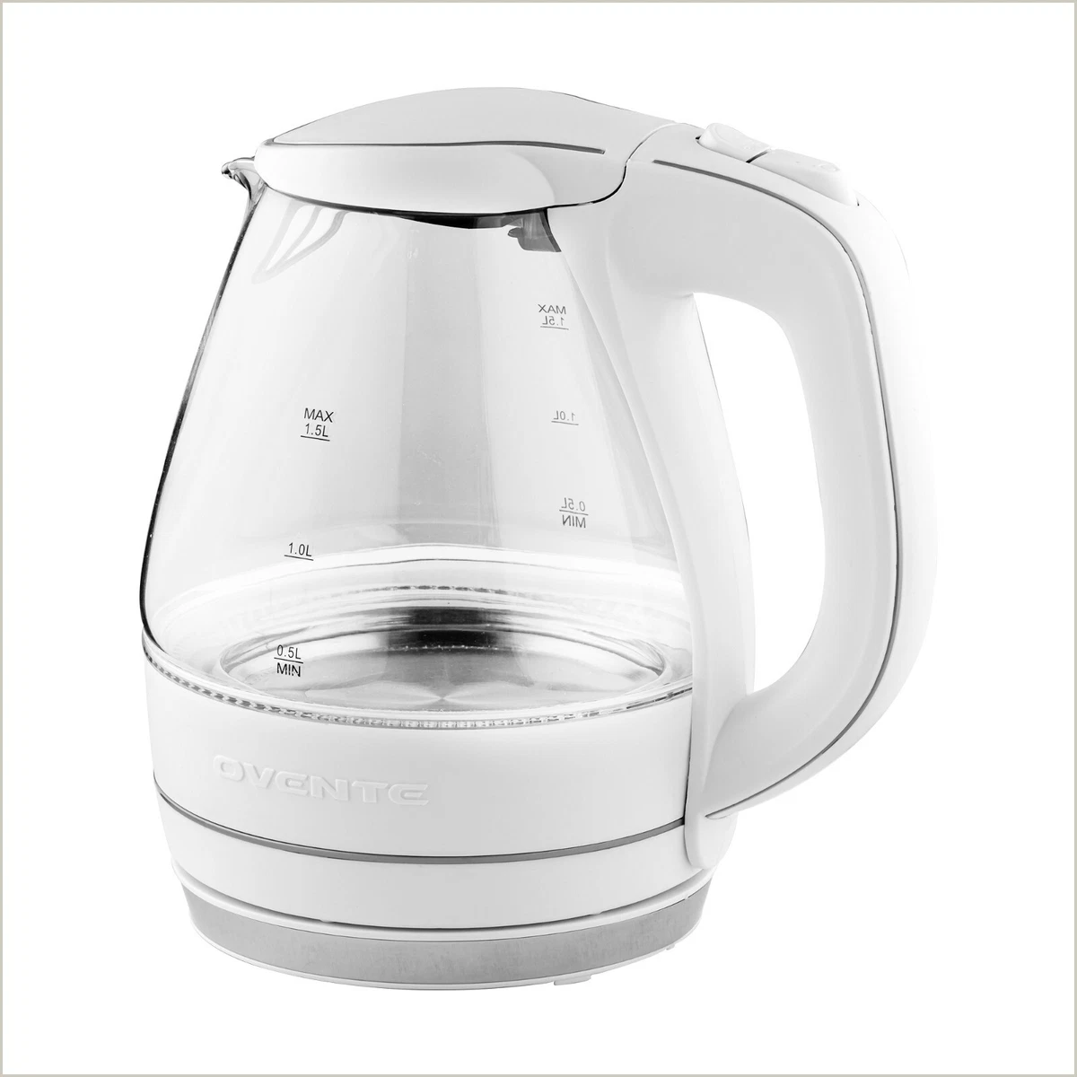 White cheap glass kettle