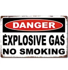 Vintage look Metal Sign Danger DANGER sign EXPLOSIVE GAS No Smoking