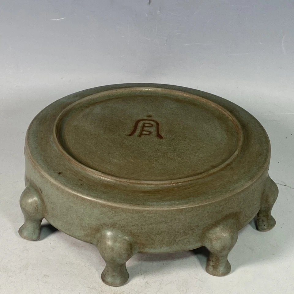 7.6" China Antigua Canción Dinastía Guan Horno Ru Porcelana Verde Lce Mesa Grieta  Foto 4 de 4