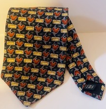 Mickey Mouse Small Logo Silk Neck Tie Gold Copper Blue Gray Design