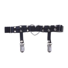 Harness Gothic Heart Shape Rivets Double Row Leg Garter Leg Belt Suspender