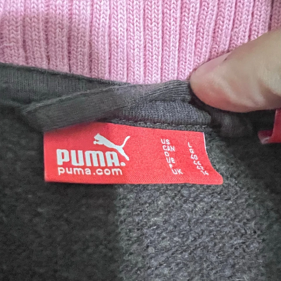 Puma Womens Shawl Neck Jacket Sweater Size L Brown Double Breasted Full Zip - Image 2 of 4