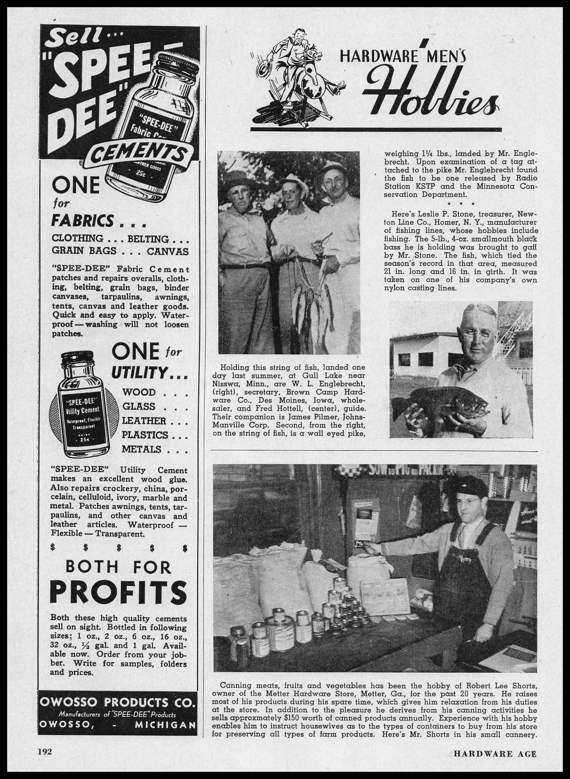 1946 Metter Georgia Hardware Co. Owner Robert Lee Shorts Photo Article Print Ad