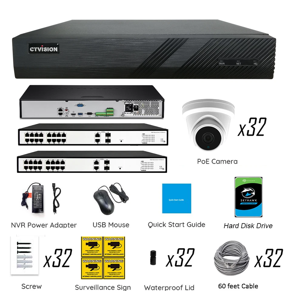 CTVISION 4K NVR 8MP Audio PoE IP Security CCTV Video Surveillance Camera System - Image 4 of 4