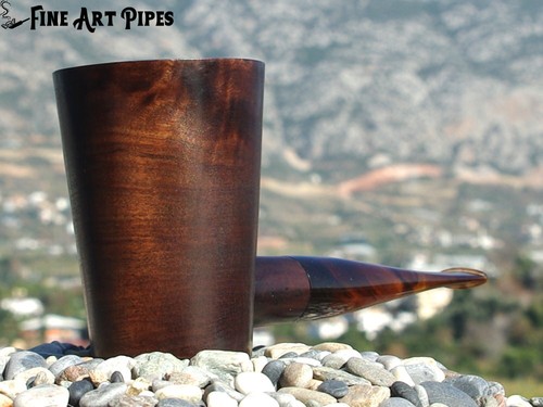 Olive Wood Stand Up Poker – Tobacco Smoking Pipe | M-084 | by Oguz Simsek - Picture 2 of 10