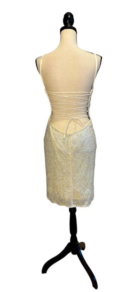 Jovani Ivory Sweetheart Neckline Sequin Strappy Back Dress Size 2 $440 | eBay Jovani Ivory Sweetheart Neckline Sequin Strappy Back Dress Size 2 $440 | eBay