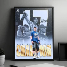 NEW! John Cena 17x World Champions WWE WrestleMania In History Home Decor Poster