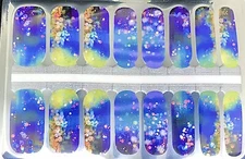 Color Nail Polish Strips,16ct. Cool Meadow Sparkle. READ DESCRIPTION BELOW