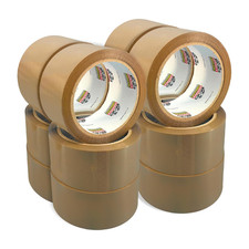 12 x Strong Brown Tape Buff Parcel Packing Tape 48MM X 66M Box Sealing Rolls
