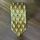Valentino Cravatte Made In Italy Floral Green & Gold  Silk Tie