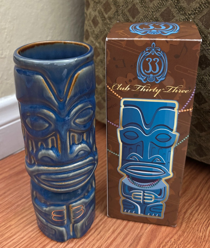 Disney  & Club 33  2022 Mardi Gras Blue Tiki Mug by SHAG old stock